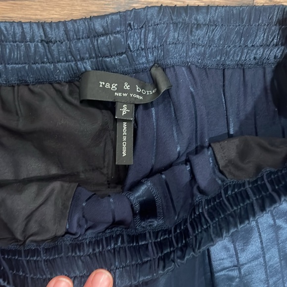 Rag & bone silk pinstripe track pants with red stripe down side - Picture 2 of 3